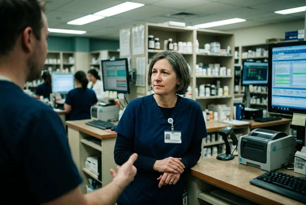 Half of hospital pharmacy leaders already use AI. None of the reported uses touch order verification. That gap is the whole answer for now.